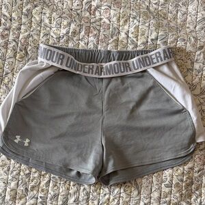 Under Armour Women's Athletic Shorts in Gray and White
